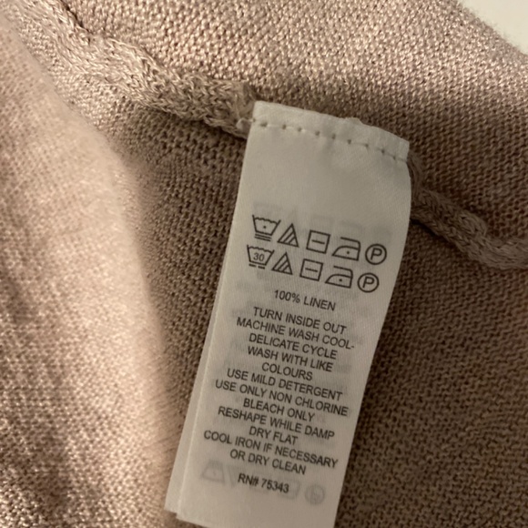 100% linen Tahari cardigan size S - Picture 3 of 4